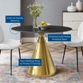 thumbnail image 5 of Modway Tupelo 42" Oval Artificial Marble Dining Table in Gold Black, 5 of 6