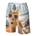 thumbnail image 4 of Susaid Surfing Cat Sun Print Men's Swim Trunks Hawaiian Bathing Mesh Lining Suit Swimsuits Beach Shorts with Pockets-Large, 4 of 6