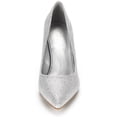thumbnail image 4 of Dream Pairs Women's Fashion Comfort Pointed Toe Stilettos Pump Shoes Slip On Low Heel Dress Shoes KUCCI SILVER/GLITTER Size 9.5, 4 of 5
