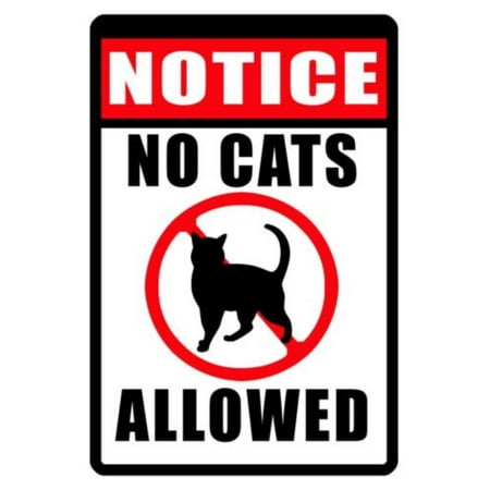 NO CATS ALLOWED SIGN DURABLE WEATHER PROOF ALUMINUM SIGN FULL COLOR, Suitable for indoor or outdoor use.Perfect for put to your bar,coffee house or home,any place.., By (Best Place In House To Put Wireless Router)