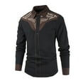 thumbnail image 2 of Men's Western Shirt Long Sleeve Embroidered Cowboy Casual Snap Button Shirt, 2 of 7