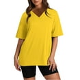 thumbnail image 2 of Wlylongift Summer Women Casual Soild Color Sexy Loose T shirt and Panty Suits V-Neck Summer Short Sleeve Pullover Tops Shorts Sets, 2 of 5