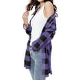 thumbnail image 5 of BUIgtTklOP Women's Flannel Plaid Shacket Long Sleeve Button Down Chest Pocketed Shirts Jacket Coats, 5 of 6
