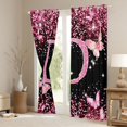 thumbnail image 3 of Manfei Cute Sparkling Print Blackout Curtains Set of 2 (52x84 Each),Pink Alphabet Print D Curtain, 3 of 7