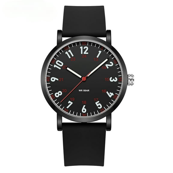 Nurse's Watch with 24 Hour Display for Student Exams, Nurses, Paramedics, Soft Breathable Silicone Band, Easy to Read Waterproof Watch