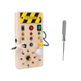 thumbnail image 1 of Tablero ocupado Montessori, Panel de Control de madera, juguetes educativos de desarrollo y destornillador, habilidades motoras básicas para mayores perfke tablero ocupado, 1 of 8
