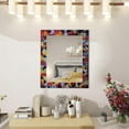 thumbnail image 6 of DecorShore 30x24" Rectangular Shape Iron Frame wall Mirror with Glass Mosaic Tiles- Multi, 6 of 10