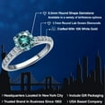 thumbnail image 2 of Gem Stone King 10K White Gold Blue Moissanite and Lab Grown Diamond Engagement Ring for Women | 1.20 Cttw | Round 6.5MM | Gemstone Birthstone | Size 7, 2 of 6