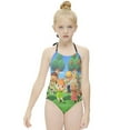 thumbnail image 3 of Animal Crossing Girls One Piece Swimsuits Quick Dry Bathing Suit Swimwear Swimming Suit 7-9Y(120cm), 3 of 8