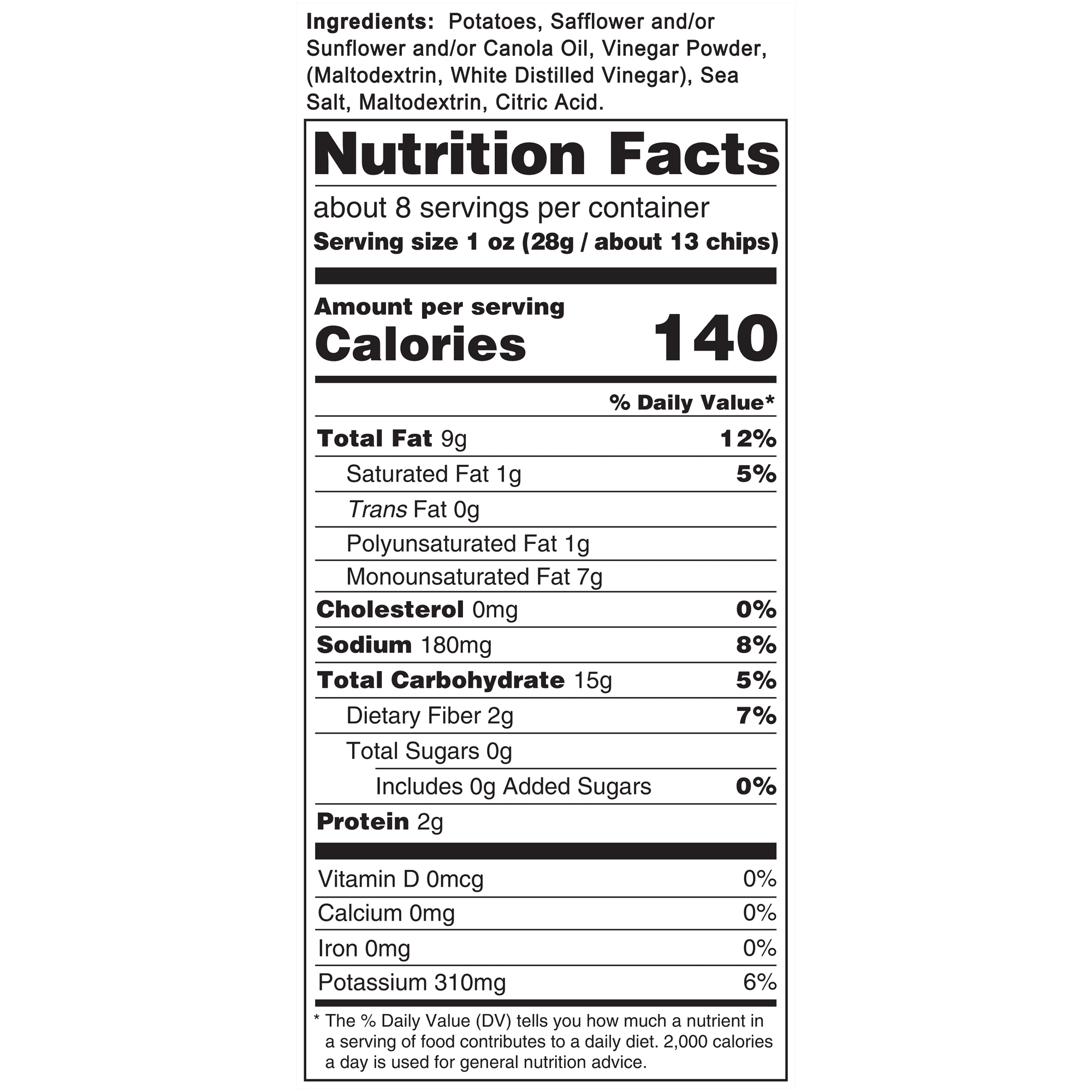 Kettle Brand Salt And Vinegar Chips Nutrition Runners High Nutrition