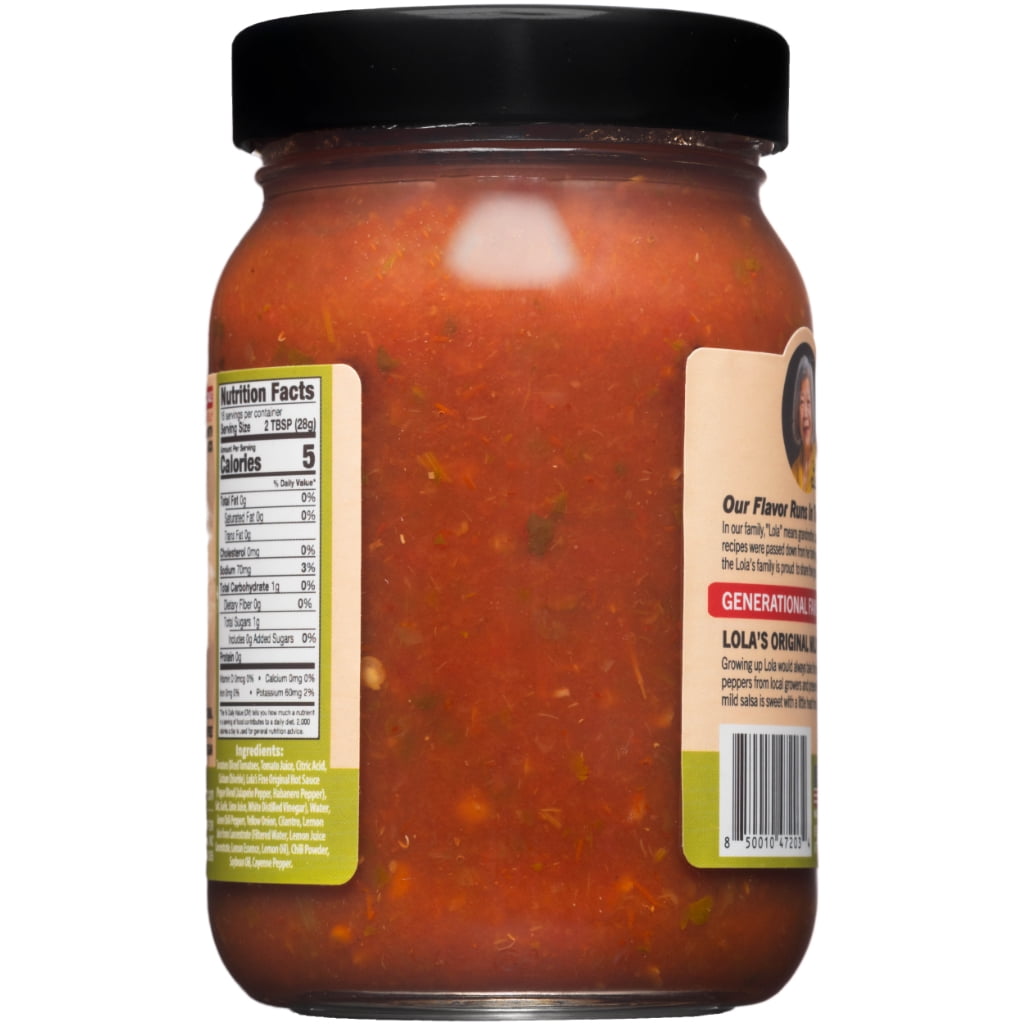 (3 pack) Lola's Fine Salsa - Mild 16oz.  All Natural, 100% Plant Based, Naturally Gluten Free