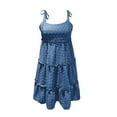 thumbnail image 3 of Ruyang Womens 2024 Summer Floral Mini Dress Boho Flowy Skater Dresses Short Sleeveless Ruffle Spaghetti Strap Dress, 3 of 6