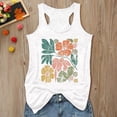 thumbnail image 2 of Wang6 Women Plus Size Loose Fit Tank Tops Causal Floral Printed Sleeveless Summer Tops Crew Neck Racerback Workout Shirts Graphic Tees White XL, 2 of 5