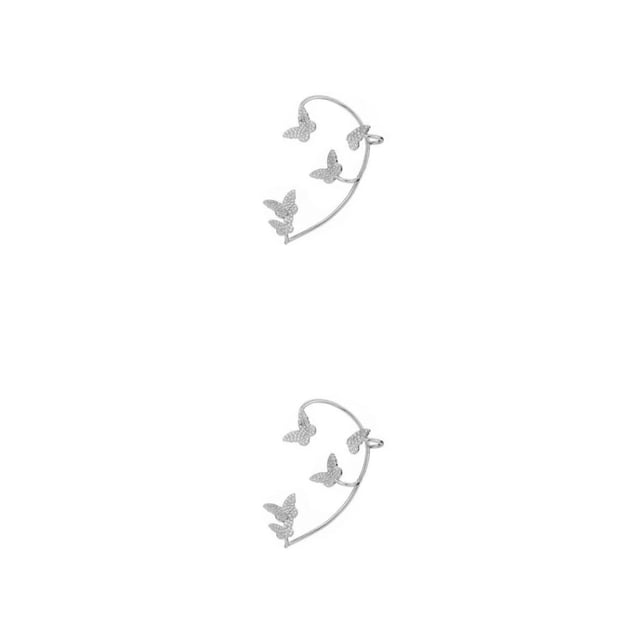 Qarigey Pendientes de clip para mujer - Elegantes y convenientes Exclusivos para su estilo personal Elegantes pendientes de plata para mujer plateado (derecha) 2Conjunto