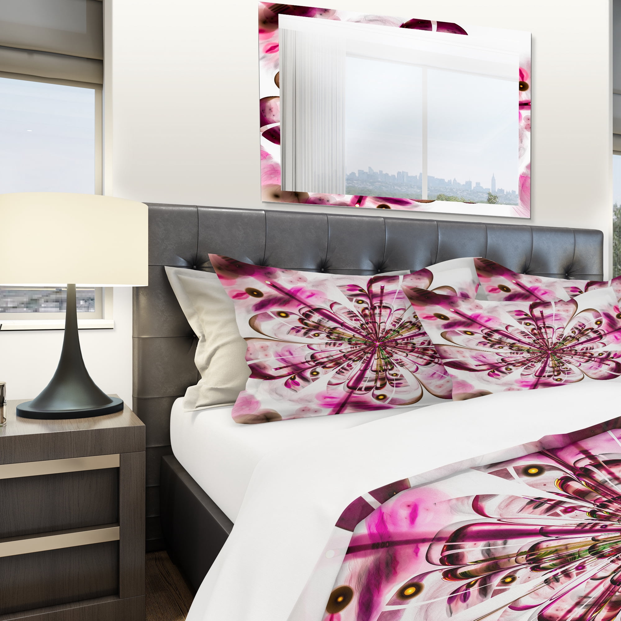 Designart 'Perfect Digital Flower Art in Dark Pink' Modern & Contemporary Duvet Cover Set