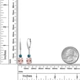 thumbnail image 2 of Gem Stone King 925 Sterling Silver Peach Nano Morganite and London Blue Topaz Dangle Earrings for Women with Lab Grown Diamond (4.69 Cttw, Oval 9X7MM), 2 of 3