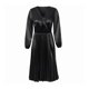 thumbnail image 5 of Vestido Plisado De Manga Larga De Color Sólido Para Mujer Vestidos De Túnica Con Hombros Descubiertos Likrtyny Mujer, 5 of 9