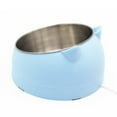 thumbnail image 5 of Pet Enjoy Mess Free 15° Slanted Bowl for Dogs and Cats,Thicken Base Tilted Angle Cat Face Shape Bowl Pet Feeder,Stainless Steel Pet Food Bowl for Indoor Outdoor, 5 of 7