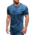 thumbnail image 2 of Men's Sports Shirts Men's Short-sleeved Round Neck Hanging Dyeing Lapel Slim T-shirt Bottom Shirt Fashion Sports Casual Shirt Tops Daily Top Blouse, 2 of 5