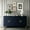 Navy Blue, variant on Wooden Cabinet For Kitchen With Adjustable Shelves 4 Door Sideboard Matte Lacquered Finish Dining Room And Living