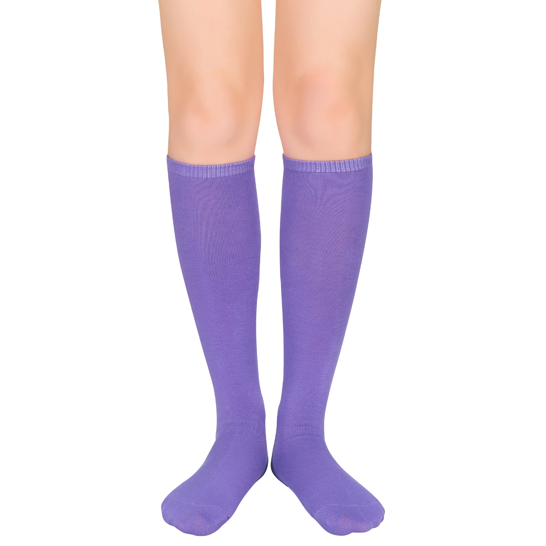 Zando Knee High Socks for Women Solid Color Long Softball Socks Tube
