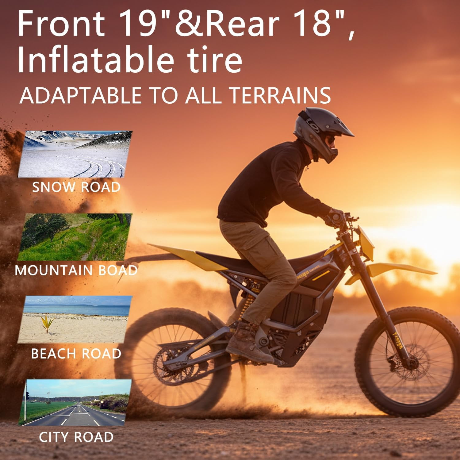 Freego Nova5 72V/40Ah Electric Bicycle for Adults - 8000W Peak Mid‑Drive, 53MPH, Full Suspension, 19”/18” Wheels, UL2849