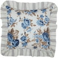 thumbnail image 3 of VHC Brands Annie Blue Floral Farmhouse Cottage Ruffled Throw Pillow 18x18, 3 of 3