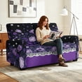 thumbnail image 2 of TSOVTHRID Purple Poppy Floral Print 6-Piece Loveseat Recliner Slipcover Stretch Recliner Sofa Cover with Side Pocket Couch Furniture Protector for Dogs, 2 of 7