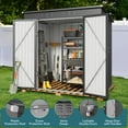 thumbnail image 4 of 6 x 4 FT Metal Storage Shed Clearance, Galvanized Steel Garden Tool Shed with Lockable Doors for Backyard, Patio, Lawn, 4 of 10