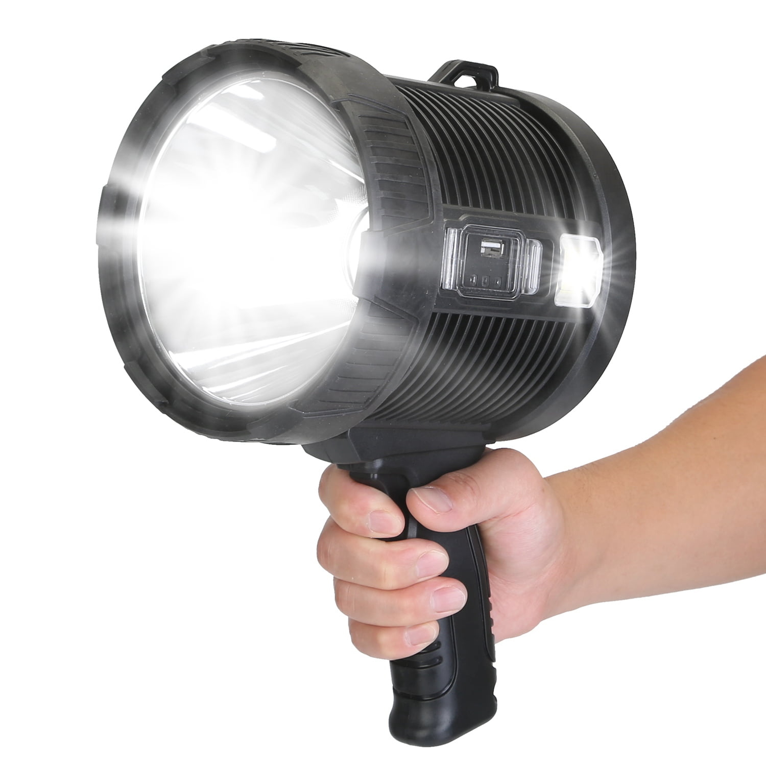 iMounTEK Spotlight Flashlight, 30000LM LED 1.14lbs Handheld Searchlight IPX6  Waterproof Portable Hunting Spotlight with 3 Color Filter Lens 6 Lighting  Modes 