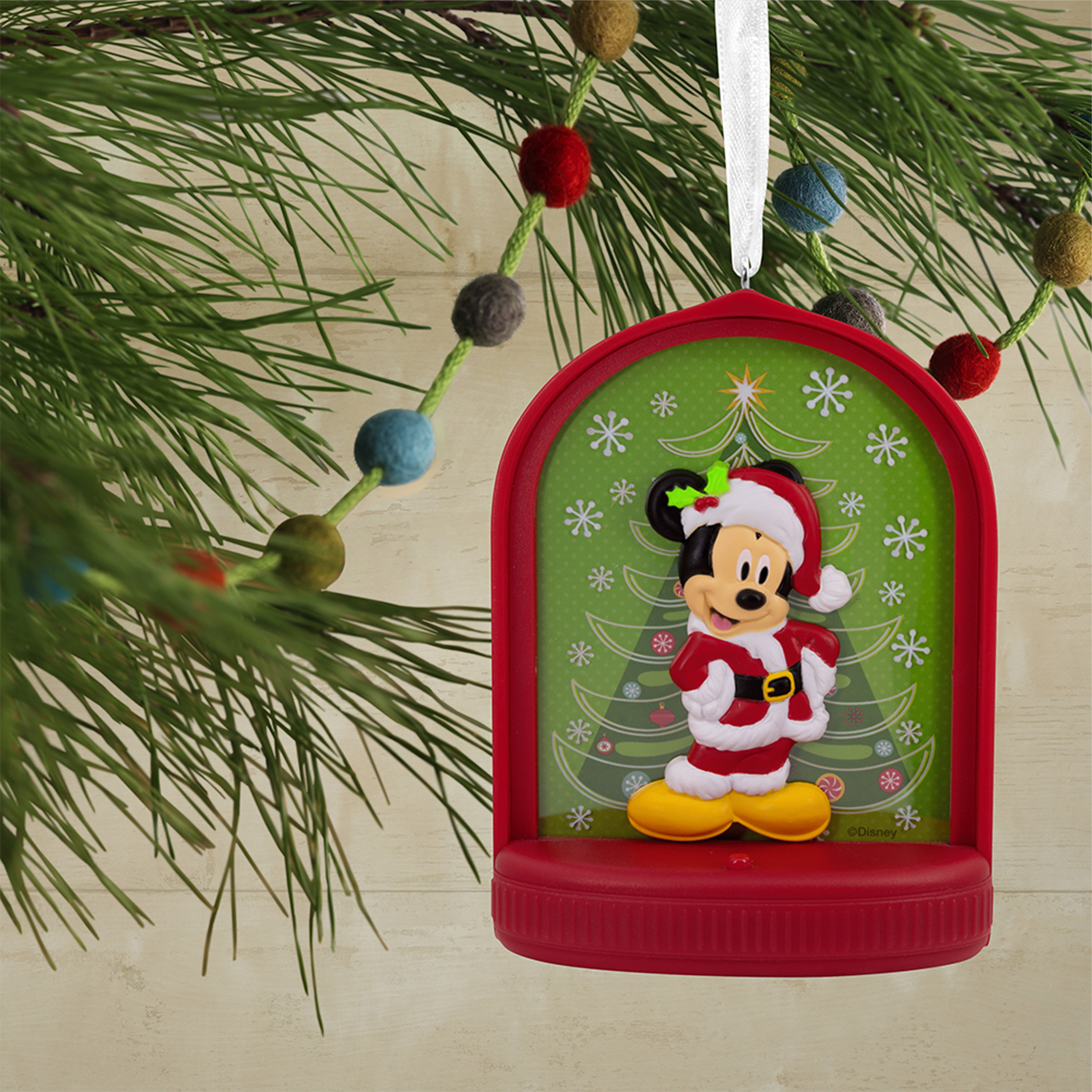 Details about   Disney Holiday Ornament Santa Mickey on Roof Bas-Relief Lighted #9 **NEW** 