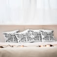 thumbnail image 7 of Ambesonne Animal Throw Pillow Cover 4 Pack, Swirled Wing with Flower, 16", White and Black, 7 of 7