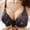 Black, variant on Woman's Printing Thin Front Buckle Adjustment Chest Shape Bra Underwear No Rims Navy
