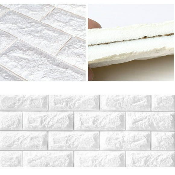 Brick Wall Stickers 3d Brick Wall Stickers Wall Panels Sticker 3D Brick Wall Stickers Self Adhesive Waterproof Prevent Collision DIY Faux Foam Brick Wall Panels For Bedroom Kitchen