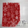 thumbnail image 3 of Shower Curtains for Bathroom, Red Snowflake Christmas Waterproof Fabric Shower Curtain, Xmas Snowflake Red Decorative Bathroom Curtain for Bathtub, 36"x72", No Hooks Included, 3 of 9
