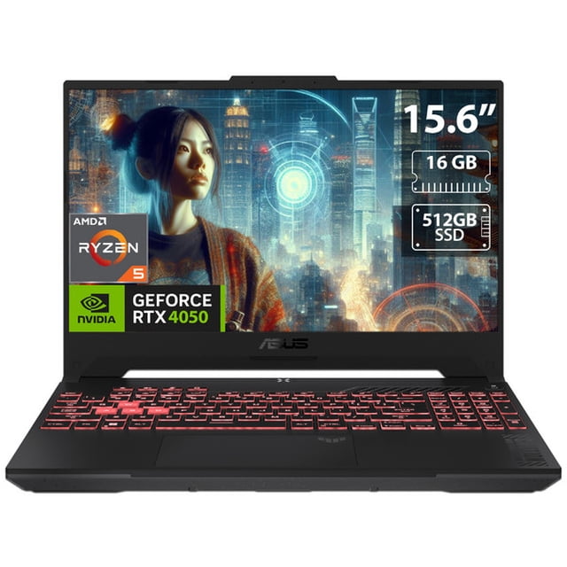 Laptop Gamer ASUS TUF: Procesador AMD Ryzen 5, 16GB SSD de 512GB, Pantalla de 15.6 LED, Video GeForce RTX 4050, Windows 11 Home