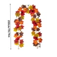 thumbnail image 4 of 5.8 FT Halloween Artificial Maple Leaf Garland, Pumpkin Vine Fireplace Mantel Decoration, Realistic Fall Harvest Hanging Decor for Home Indoor Display, 4 of 8