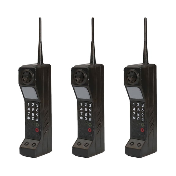 MLINS  3 Pieces Vintage Telephone Model Fake Toy Cellular Elder Black