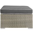 thumbnail image 2 of Modway Repose Outdoor Patio Upholstered Fabric Ottoman in Light Gray Charcoal, 2 of 2