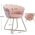 thumbnail image 7 of Velvet Accent Chair Modern Lotus Single Sofa Set of 2 Conversation Lounge Chair with Iron Metal Gold Plated Legs, Modern Small Apartment Furniture Couch for Office, Lounge, Living Room, Pink, 7 of 7