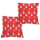 thumbnail image 2 of Ropa de cama, cubrecamas, cubrecamas y juegos, fundas de almohada navideñas de 45 x 45 cm, juego de almohadas rojas decorativas con forma de árbol de Navidad, decoración navideña de invierno para el h, 2 of 6