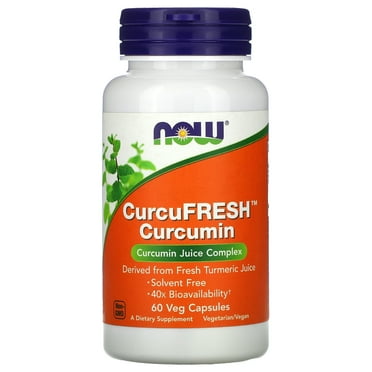 NOW Foods Supplements, CurcuFRESH™ Curcumin, Derived from Fresh Turmeric Juice, Curcumin Juice Complex, 60 Veg Capsules