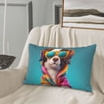 thumbnail image 5 of Naloa Colorful Sunglasses Dog Pillowcase, Throw Pillowcase, Wrinkle-Free, Stain-Resistant with Hidden Zipper for Bedroom Sofa-16"x24", 5 of 6