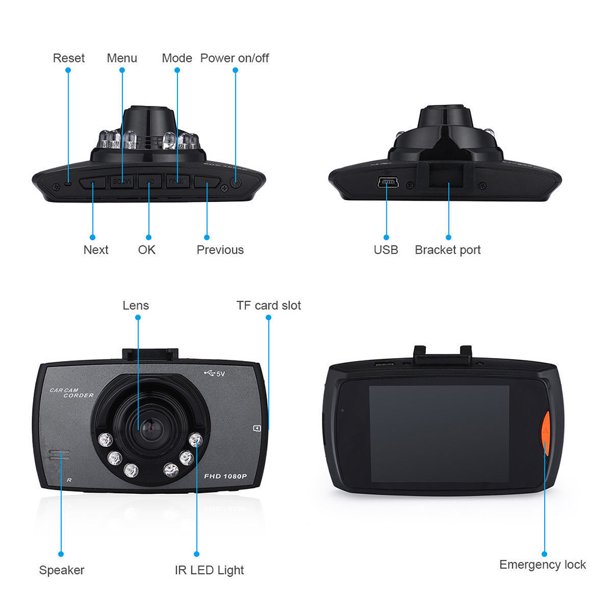 Cámara de coche 1080p Full Hd Dash CamCrashRecorder Night Vision