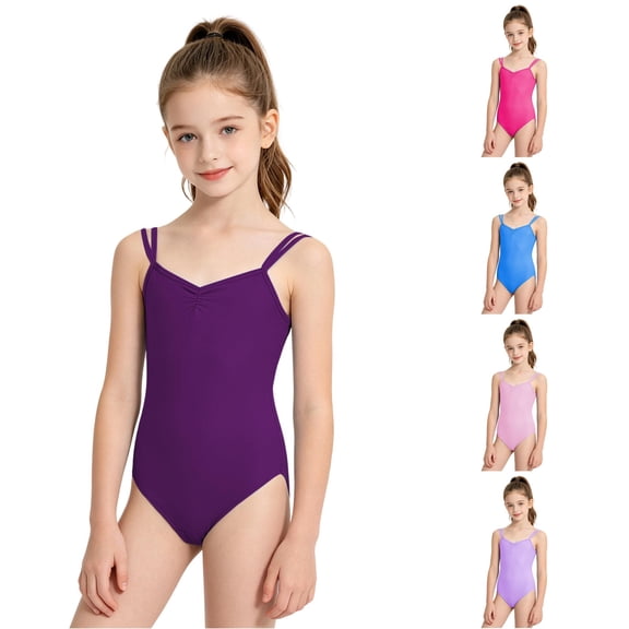 Vrotazzy Girls Ballet Dance Romper Jumpsuit for Performance and Practice - Versatile All-Season -Piece Leotard Bodysuit for Girls