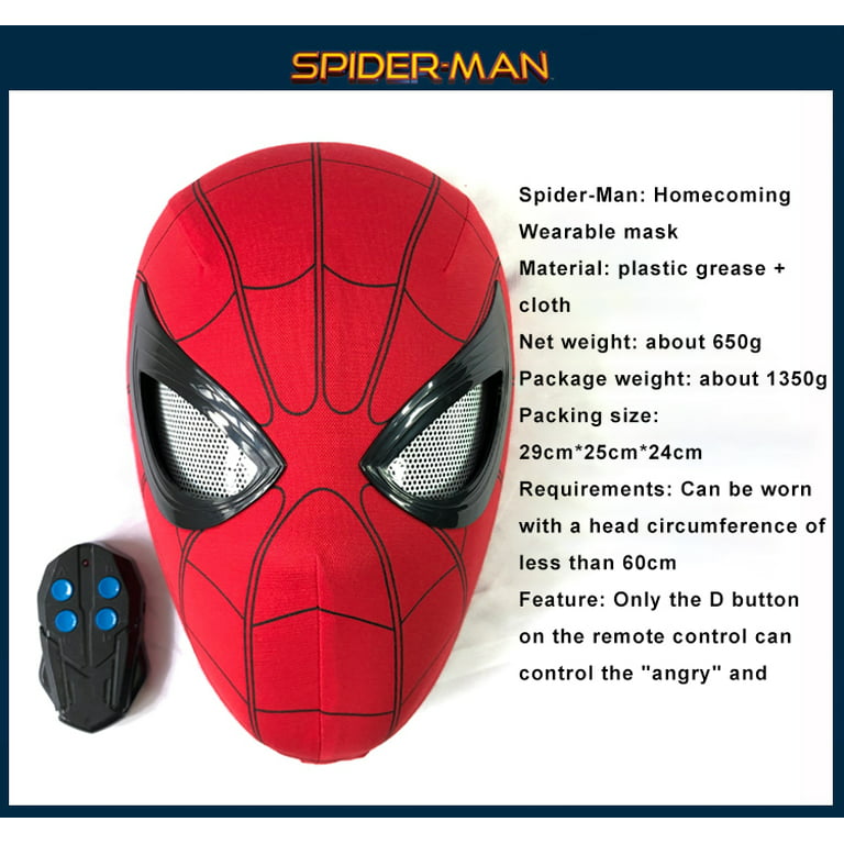 Spider Man Mask 1:1 Wearable Full Size Man Helmet Remote Control Eyes Cosplay Props - Walmart.com