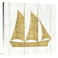 thumbnail image 1 of Global Gallery's 'Beachscape V Boat Gold Neutral' By Michael Mullan Stretched Canvas Wall Art, 1 of 4