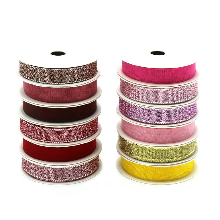 Sheer and Metallic Ribbon for Gifts & Crafts, 24 Solid Sheer and Metallic Ribbon for Gifts & Crafts, 24 Solid