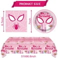 thumbnail image 4 of Pink Spider Party Tableware, Spider Pink Ghost 20 Plates 20 Paper Napkins and Tablecloth，Super Girl Hero Birthday Party Supplies, 4 of 6