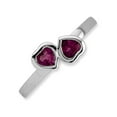 thumbnail image 5 of Sterling Silver Rhodolite Garnet Double Heart Ring, 5 of 10